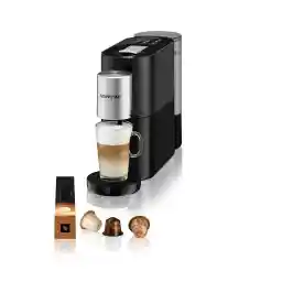 دستگاه کپسول قهوه Krups Nespresso Atelier XN8908، دارای کف کننده شیر، مخزن آب 1 لیتری، 19 بار، مشکی/نقره ای