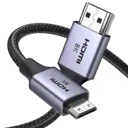 UGREEN 8K Mini HDMI to HDMI 2.1 Cable Adapter 1Meter, Male to Male, 8K@60Hz,4K@144Hz,2K@240Hz, HDR/eARC/3D, Compatible Sony/Nikon/Canon/Raspberry Pi/Lenovo, Braided Cord Aluminum Shell