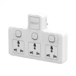 PEGANT Multi Plug Power Extension Socket Adapter, 3 Way Universal Wall Electrical Extender Outlet, UK 3 Pin Electric Power Sockets for Home, Office, Kitchen (3 Way)- White