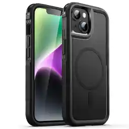 JETech Case for iPhone 14 6.1-Inch Compatible with MagSafe, Heavy Duty Dual-Layer Rugged Protection, Shockproof Protective Tough Phone Magnetic Cover (Black)