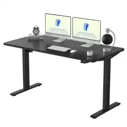 FLEXISPOT 55 x 28 Inches Electric Stand Up Desk Workstation, Whole-Piece Desk Board Home Office Computer Standing Table Height Adjustable Desk (EC1 Classic Black Frame + 55" Black Top)