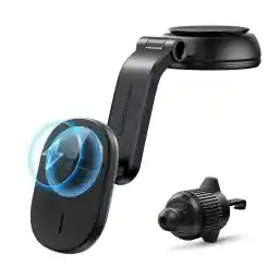 شارژر ماشین بیسیم مغناطیسی 2 در 1 شارژر ماشین بیسیم مغناطیسی نگهدارنده تلفن همراه با شارژ سازگار با iPhone 15,15 Plus, 15 Pro, 15 Pro Max/14/13/12 Series