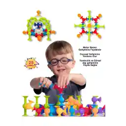SHOPIST Vacuum Molecule 25 Pieces Building Blocks Fidget Sensory اسباب بازی آموزشی Squigz Lego