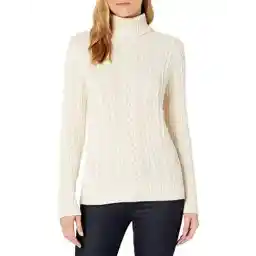 Amazon Essentials Women's Fisherman Cable Turtleneck Sweater (Available in Plus Size)