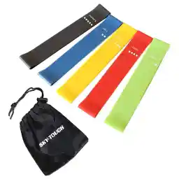 SKY-TOUCH Resistance Stretch Bands Set of 5, Improve Flexibility and Strength Premium Workout Equipment, Skin Friendly, Pull up Assist, Fitness Band, Suitable for Muscle Stretching, Yoga,Exercise Gym