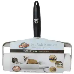 Spotty Supersize Extra Sticky, Adhesive Lint Roller, Pet Cat & Dog Hair Remover for Clothes and Furniture, 60 Sheet ct Black