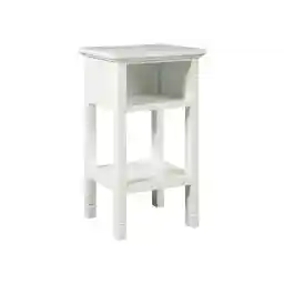 Signature Design by Ashley Marnville Modern Accent Table With USB Charging Ports, White