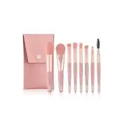 ست برس آرایشی با روکش صورتی براش کاشی MUJGAN 8 Pieces