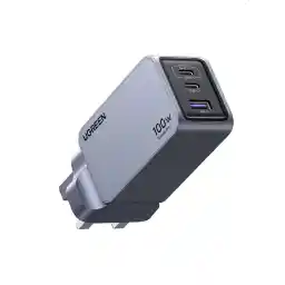 UGREEN Nexode Pro 100W Type C Charger, GaN II Tech 3-Port Laptop Power Charing Adapter Fast Wall Charge Plug Compatible for MacBook Air, Dell XPS, iPad, iPhone 17 Pro Max, 45W Samsung S25/S24 Ultra