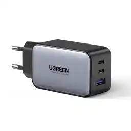 UGREEN Nexode 65W USB C Charger USB C شارژر 3 پورت GaN PD شارژر PPS سازگار با MacBook Pro/Air، iPhone 15 Pro Max، 15، 14 Pro Max، 14، iPad Pro، Galaxy S23 Ultra، S23+، S23، Steam Deck. (سیاه)