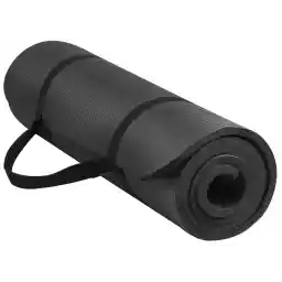 Dorsa Non Slip Yoga Mat 10Mm Thick Nbr Gym Home Mat Exercise Mat Sport Mat 183 X 61Cm Black