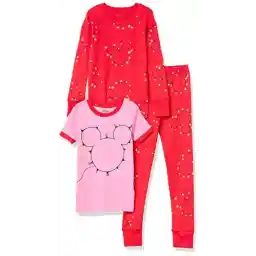 Amazon Essentials Disney | Marvel | Star Wars Babies, Toddlers, and Girls' Pajama Set, 4-Piece (Previously Spotted Zebra)