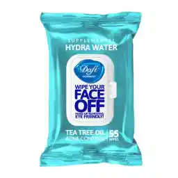 دستمال مرطوب پاک کننده آرایش مدل هیدرا واتر بسته 55 عددی | دافی