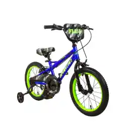 Spartan Flash Kids’ Bicycle for Ages 3-7; Kids and Toddler Bike with Training Wheels; 12-16 Inch Boys’ Bike in Blue and Green; Hardy Bike for Kids with Soft Cushion Saddle, Quick Release Seat Lever