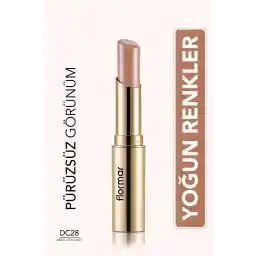 رژ لب استیک نیمه مات بافت کشمیر فلورمار (لایت برهنه) - مدل رژ لب ترمه دلوکس - DC28 - 8690604185306