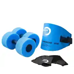 New Aqua 6-Piece Water Fitness Set – Exercise Equipment for Water Aerobics and Other Pool Exercise – Includes Aquatic Swim Belt, Resistance Gloves, and Dumbbells