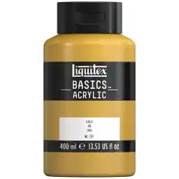 Liquitex Basics 8870342 رنگ اکریلیک مونوپیگمنت، رنگدانه های هنرمند، نور سریع، ویسکوزیته متوسط، کیفیت آرشیو، پرداخت نیمه براق، 400 میلی لیتر - طلایی