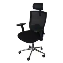 Mahmayi Sleekline T01B Modern High Back Office Chair Ergonomic Executive Chair Computer Chair,Adjustable Height Thick Padded Metal Base Conference Chair For Home Office Swivel Adjustable Chair Black