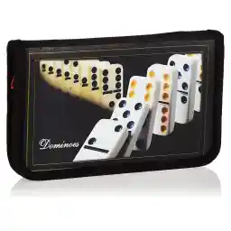 Sulfar Double Six Color Domino Tiles in Cloth Bag with Zipper (Pack of 28 Tiles)