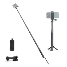 SMALLRIG Onzichtbare Selfie Stick voor Insta360, Selfie Stick Pole met Statief voor GoPro 12 10 9 8, voor Insta360 X3, voor DJI Action3, voor AKASO en Telefoon - 4758