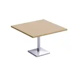 Mahmayi Ristoran 500PE 4-Seater Square Modular Pantry Table- Durable Chrome Pedestal Base, Easy to Clean, Ideal for Home & Commercial Kitchen Organization, Workspace Enhancement(Oak,120Cm)