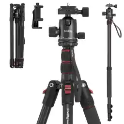SMALLRIG CT-10 Camera Statief Monopod, 72" 182cm Lichtgewicht en Draagbaar Aluminium Statief, 360° Balhoofd QR-plaat, Max Belasting 15kg, Verstelbaar van 17" tot 72" - 3935