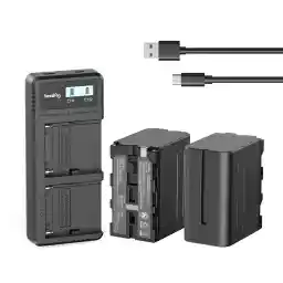 SMALLRIG Vervangende Batterijen (2 pcs) & LCD-Scherm, 7800mAh Snellader USB Dual Oplader voor Sony NP-F970, NP-F960, NP-F950, NP-F550, NP-F570, NP-F750, voor Camcorders, Monitors - 3823