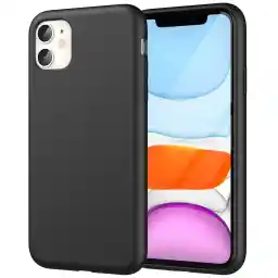 JETech Silicone Case for iPhone 11 (2019) 6.1-Inch, Silky-soft touch Full-Body Protective Case, Shockproof cover with Microfiber Lining (Black)