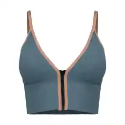 نیم تنه ورزشی زنانه ماییلدا مدل بدون فنر پددار جلو زیپ کد 4563 رنگ آبی