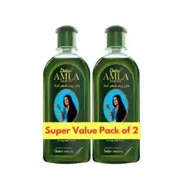 Dabur Amla Hair Oil (2x300 ml), Natural Care for Beautiful Hair, Enriched with Amla, Natural Oils & Vitamin C, For Long, Strong & Dark Hair, Super Value Pack of 2