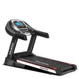 SPARNOD FITNESS STH-4200 (4.5HP Peak DC Motor) Foldable Treadmill for Home Use Free Installation | Cardio Benefits | Auto-Incline Multifunction, Massager, Twister & Dumbbells Max User Weight: 120 Kg