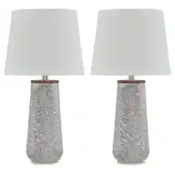 Signature Design by Ashley Chaston Modern Table Lamp Set, 2 Count, Antique White