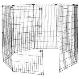 Amazon Basics Foldable Metal Pet Dog Exercise Fence Pen - 60 x 60 x 48 Inches, Black