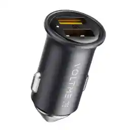 VOLTME Cazo Series 24W Dual USB Port Car Charger, Fast Car Charger Adapter, Cigarette Lighter USB Charger for iPhone 14/13/12/11/SE/XR/X/XS, Samsung S23/S22/S21 Ultra & More (Metallic Blue)