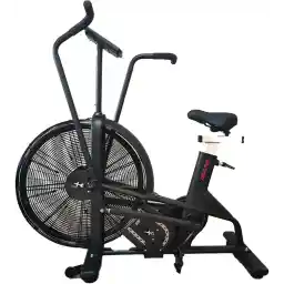 SPARNOD FITNESS SAB 09 Commercial Air Bike Exercise Cycle with Moving Handle, adjustable seat and Air Resistance System for Cardio Training and Workout at Home Free Installation Service, Black