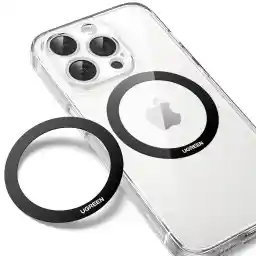 UGREEN MagSafe Ring Magnetic Sticker (2 Pack), Universal Conversion Kit Metal Plate for Phone Case MagSafe Wallet Power Bank, Fit for iPhone 16/15/14/13/12/11/X Series, Samsung S25/24/23/22, Black