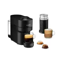 Nespresso De'Longhi ENV90.BAE Vertuo Pop، دستگاه کپسول قهوه + کف کن شیر Aeroccino، تهیه کننده 4 اندازه فنجان، فناوری سانتریفیوژ، بسته خوشامدگویی شامل 1260 وات، مشکی شیرین بیان