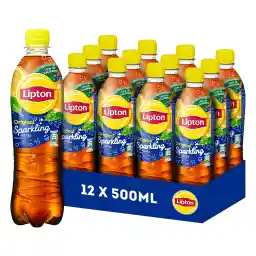 Lipton Original Ice Tea Sparkling، یک یخ چای با طراوت فوق العاده - 12 x 500 میلی لیتر - بسته ارزشی