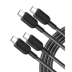 Anker USB C Cable, 310 USB C to USB C Cable (6ft, 2 Pack), (60W/3A) USB C Charger Cable Fast Charge for iPhone 17/16 Series, iPad, MacBook Pro/Air, Samsung, Huawei, Xiaomi, Vivo, Oppo(USB 2.0, Black)