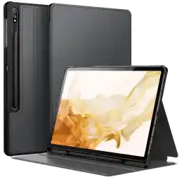JETech Case for Samsung Galaxy Tab S8 Plus 2022 / S7 FE 2021 / S7 Plus 2020 12.4-Inch with S Pen Holder, Slim Folio Stand Protective Tablet Cover, Multi-Angle Viewing (Black)