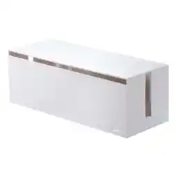 YAMAZAKI home 2707 Cable Box-Outlet Cord Storage Organizer, Cover Protector, One Size, White