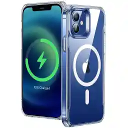 ESR Beschermhoesje voor iPhone 12/iPhone 12 Pro, magnetisch, compatibel met MagSafe, HD Clear Hybrid Case met HaloLock, versterkte valbescherming, krasbestendige achterkant, transparant