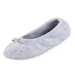 isotoner Women's Embroidered Terry Ballerina Slippers