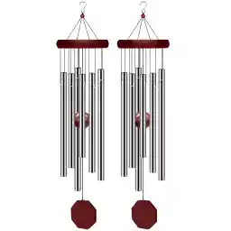 Pgzsy 2 Pack Memorial Wind Chimes Outdoor Large Deep Tone, Elegant Sympathy Wind-Chime Personalized with 6 Tuned Tubes for Garden Patio Balcony and Home