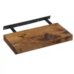 VASAGLE Floating Shelf, Wall Shelf for Photos, Decorations, in Living Room, Kitchen, Hallway, Bedroom, Bathroom, Rustic Brown 40 cm LWS24BX