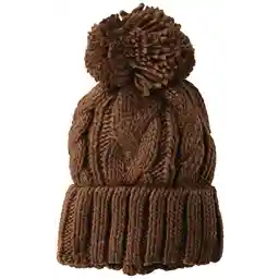 Amazon Essentials Women's Chunky Cable Beanie with Yarn Pom