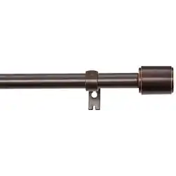 Amazon Basics 2.54 CM Curtain Rod with Cap Finials, 1.83 M to 3.66 M, Dark Bronze (Espresso)