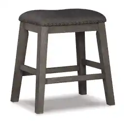 Signature Design by Ashley Caitbrook Rustic 24.4" Counter Height Upholstered Barstool, 2 Count, Gray