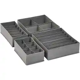 Amazon Basics Dresser Organizers For Undergarments, Set of 4, Grey