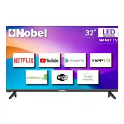 Nobel 32 Inch Smart HD LED TV | Frameless Ultra-Slim Design | Wi-Fi & Ethernet Connectivity | Pre-installed Netflix, YouTube, Prime Video | NTV32SMART